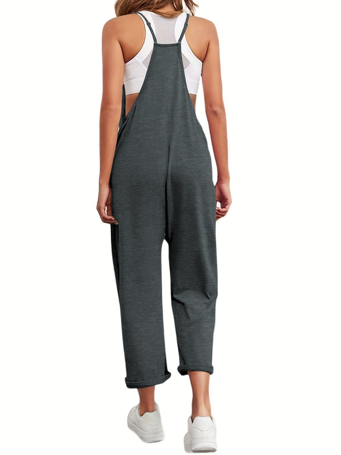 Honeybee Mumford's Full Size Spaghetti Strap Straight Leg Jumpsuit with Pockets