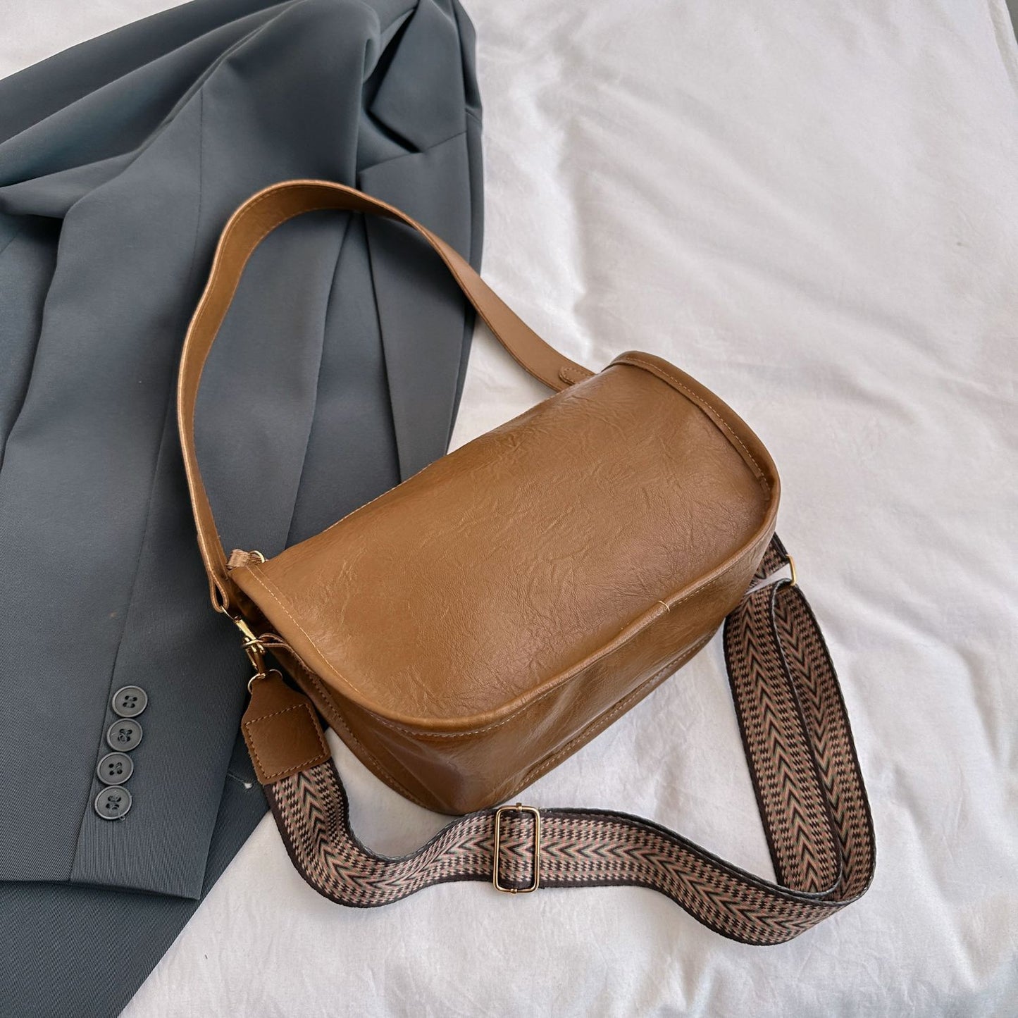 Honeybee Mumford's Leather Double Strap Shoulder Bag