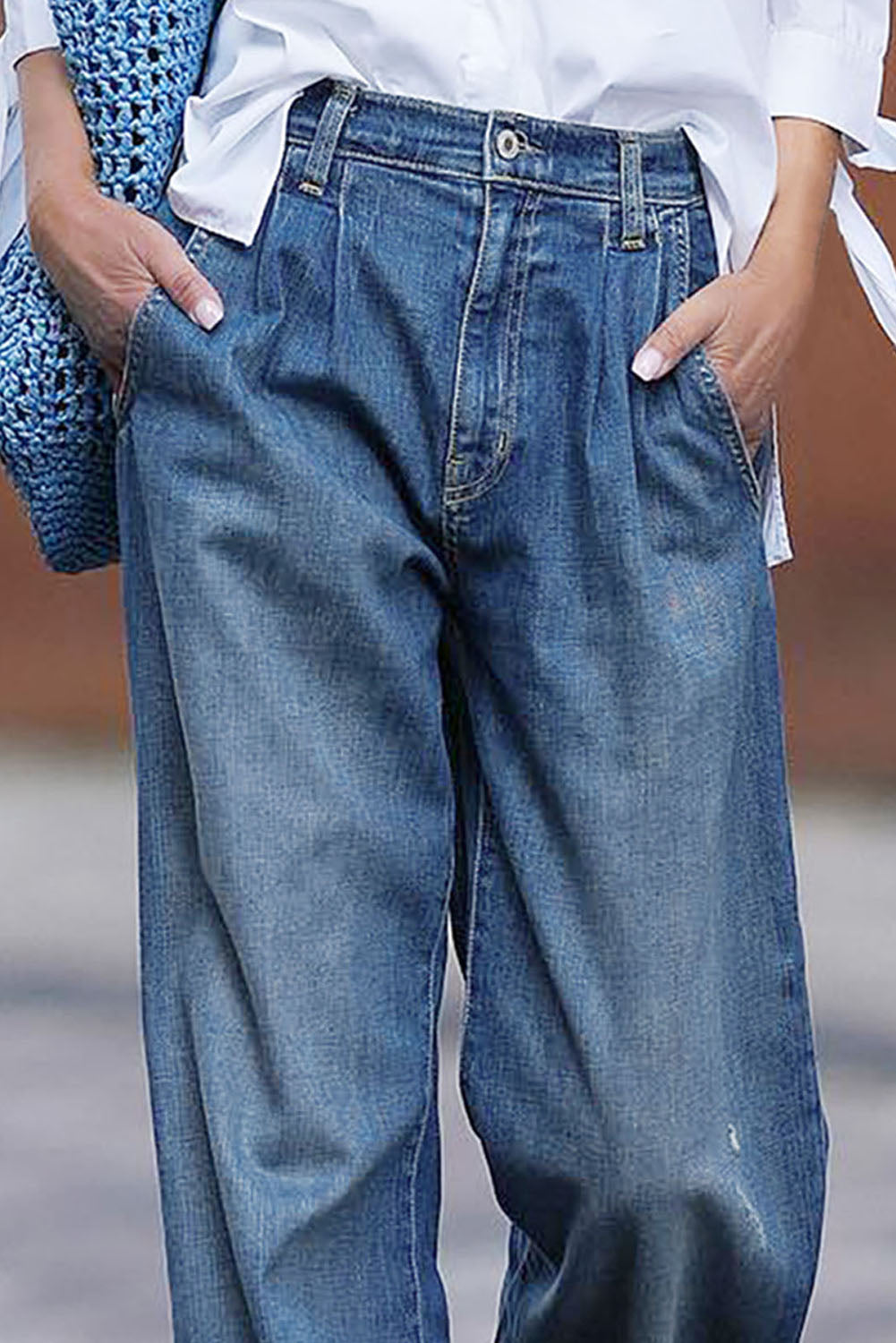 Honeybee Mumford's Blue Slouchy Wide Leg Jeans