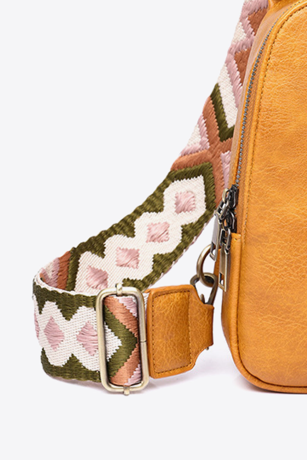 honeybee Mumford's Pattern Adjustable Strap Leather Sling Bag