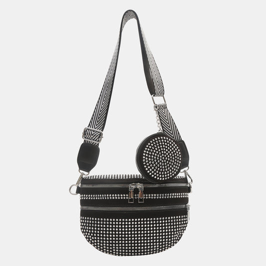 Honeybee Mumford's Studded Adjustable Strap Crossbody Bag