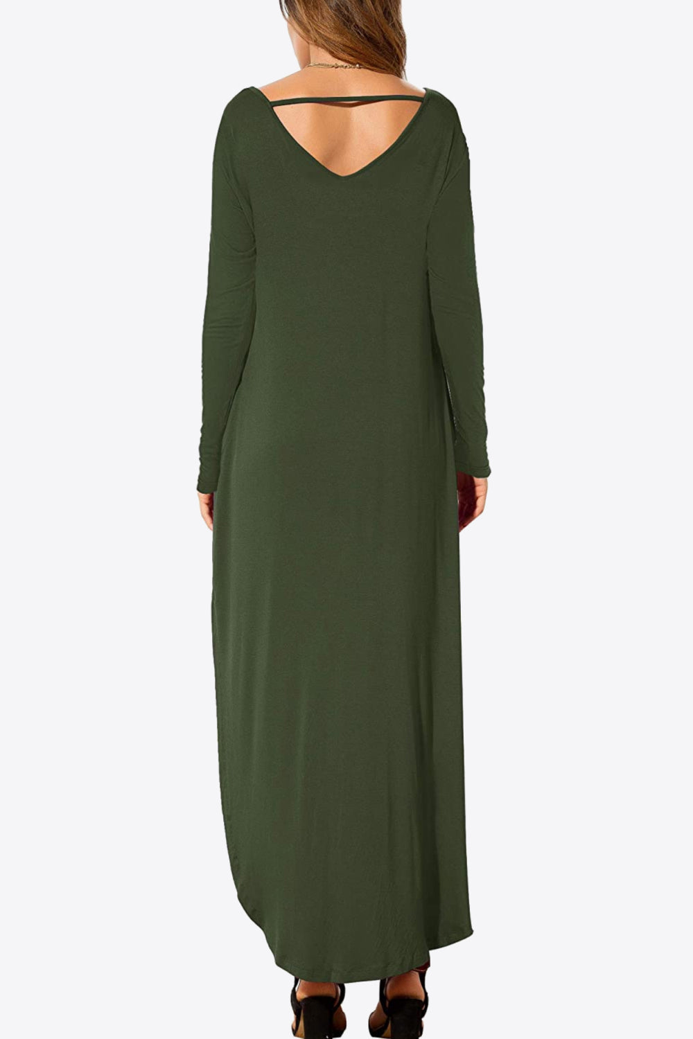 Honeybee Mumford's Split Long Sleeve V-Neck Maxi Dress