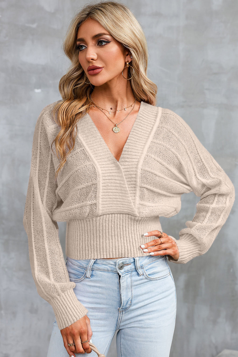 Honeybee Mumford's Surplice Neck Lace-Up Sweater