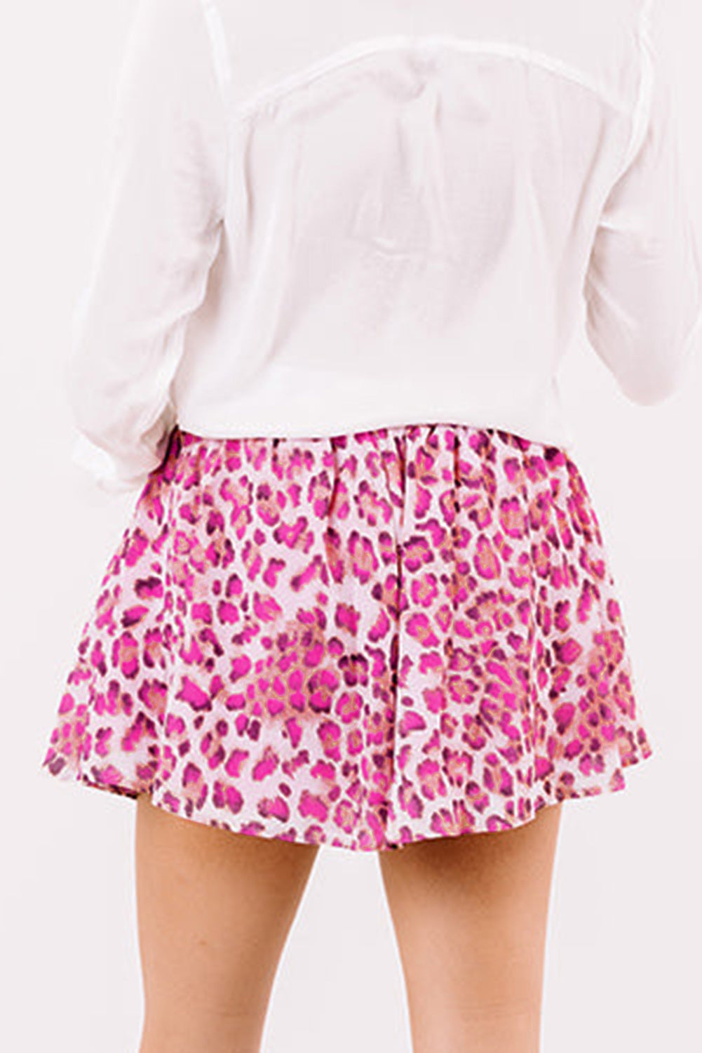 Honeybee Mumford's Rose Leopard Print Flutter Casual Shorts