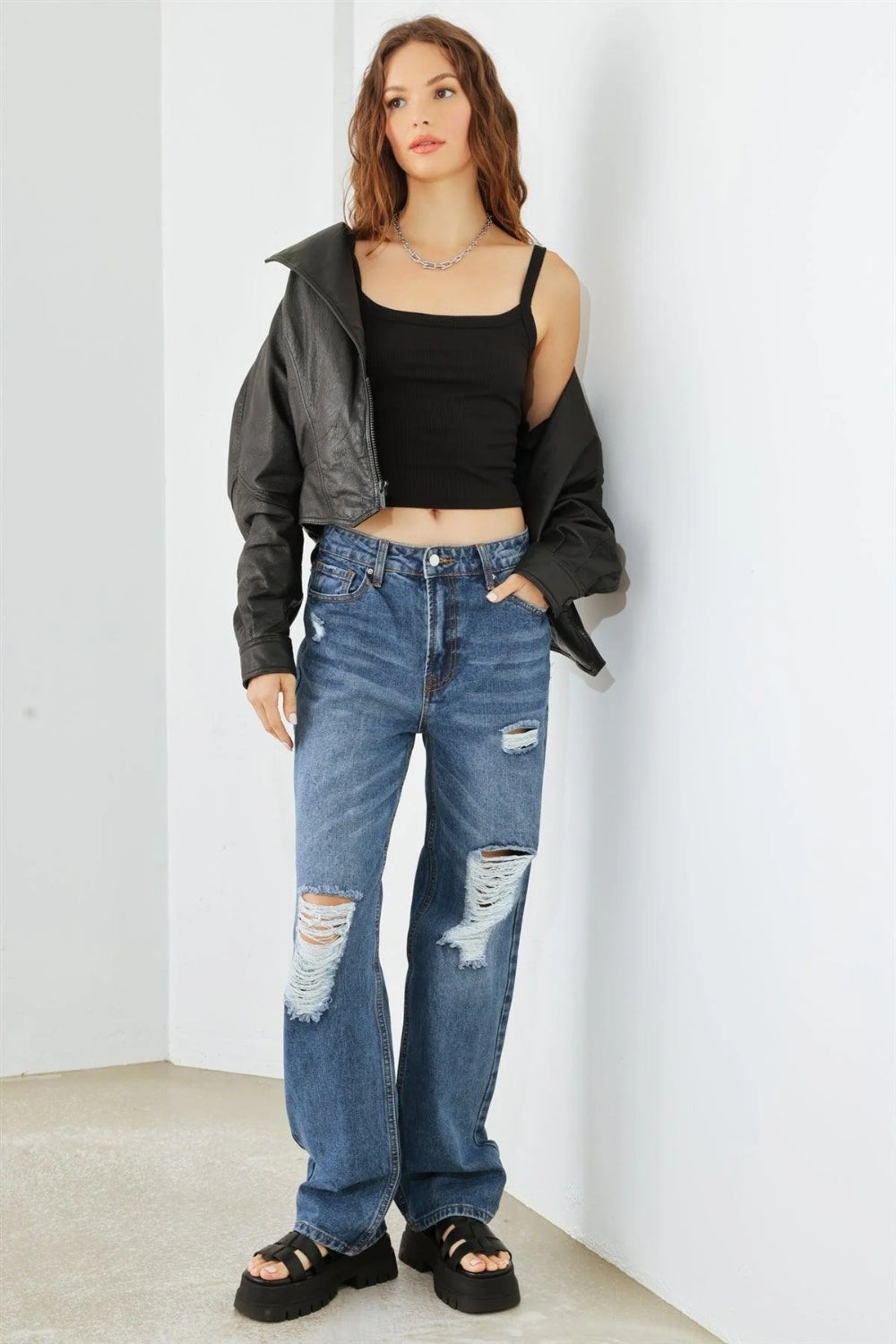 Honeybee Mumford's Distressed High Waist Jeans