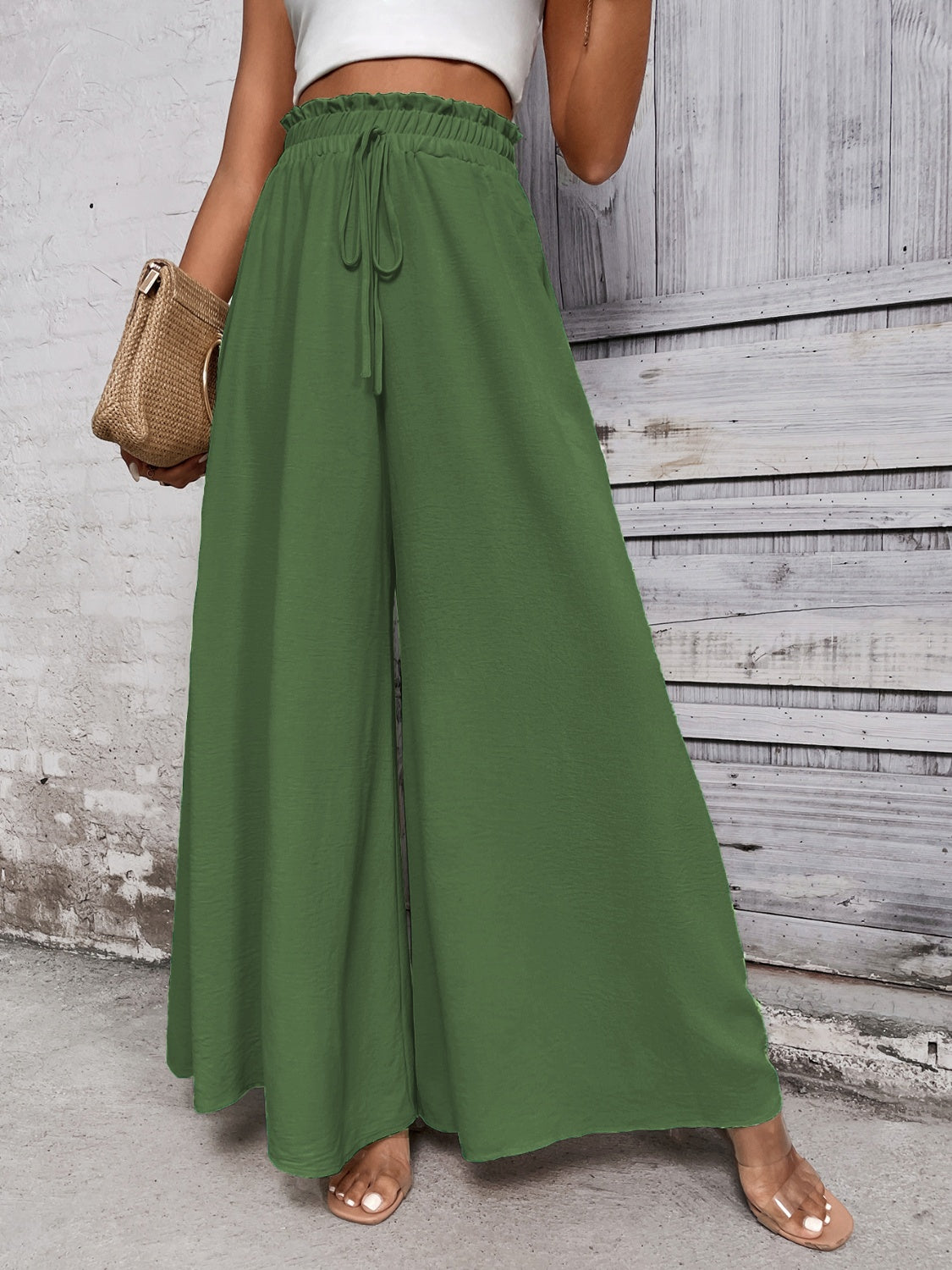 Honeybee Mumford's Tied High Waist Wide Leg Pants