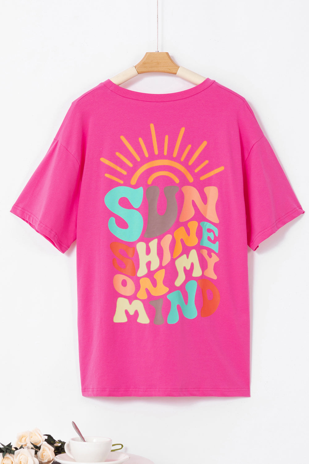 Honeybee Mumford's Bright Pink SUNSHINE ON MY MIND Graphic Tee