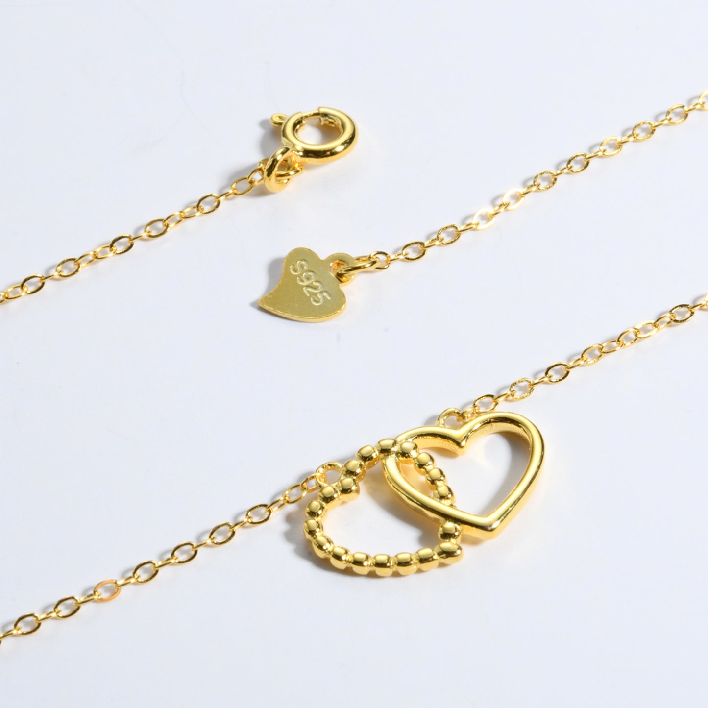 Honeybee Mumford's Heart Shape Spring Ring Closure Necklace