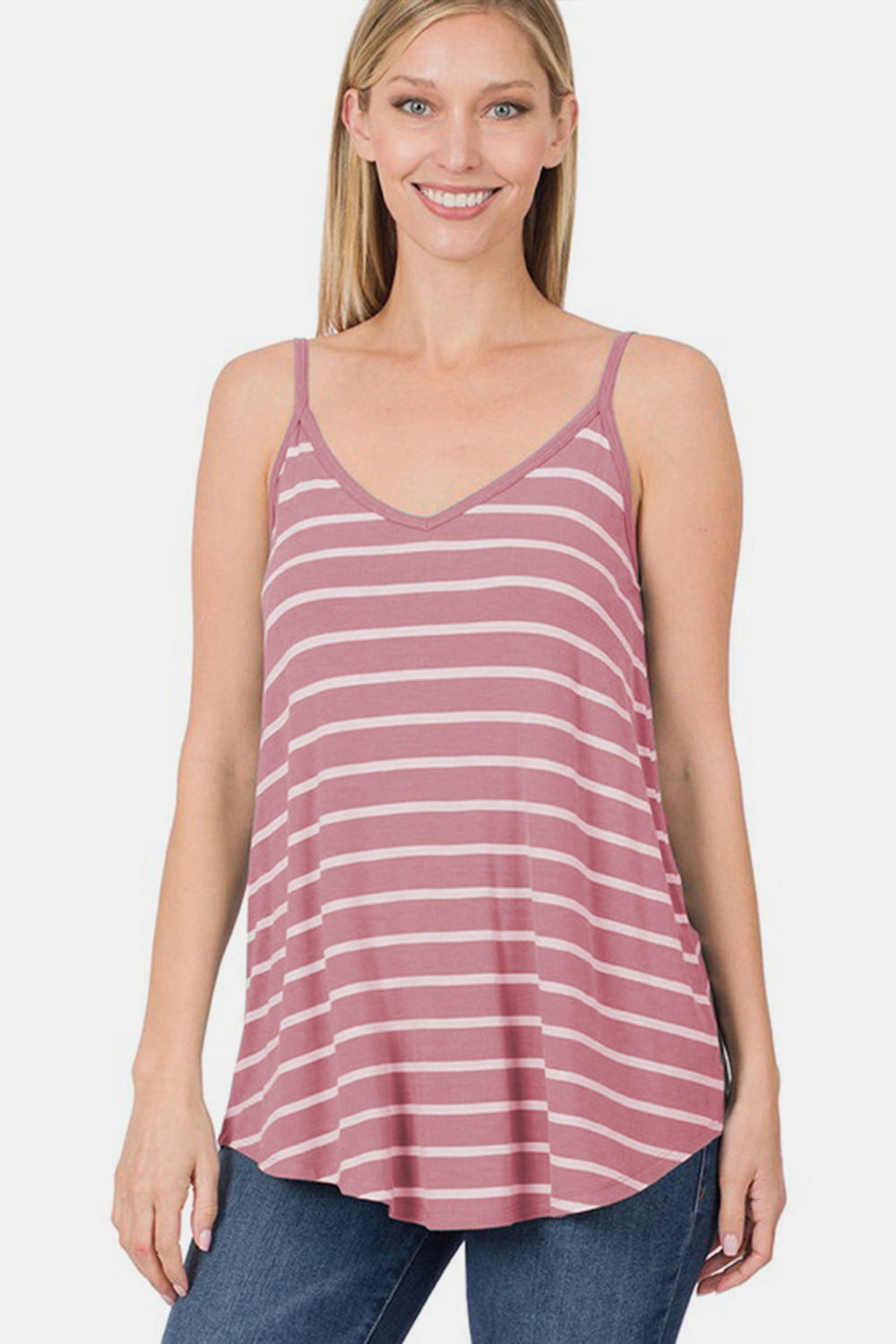 Honeybee Mumford's Striped Curved Hem Cami