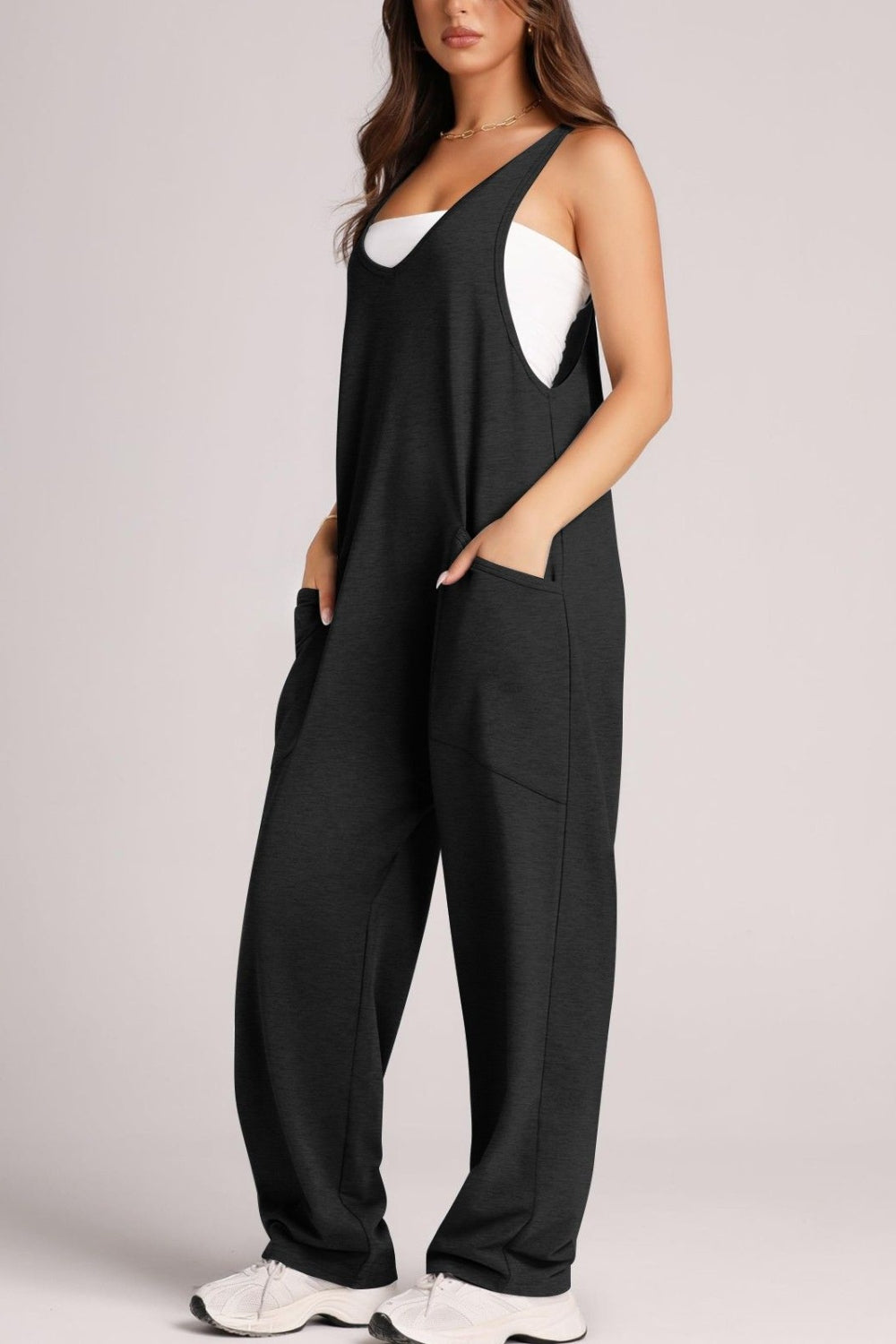 Honeybee Mumford's Wide Strap Jumpsuit with Pockets