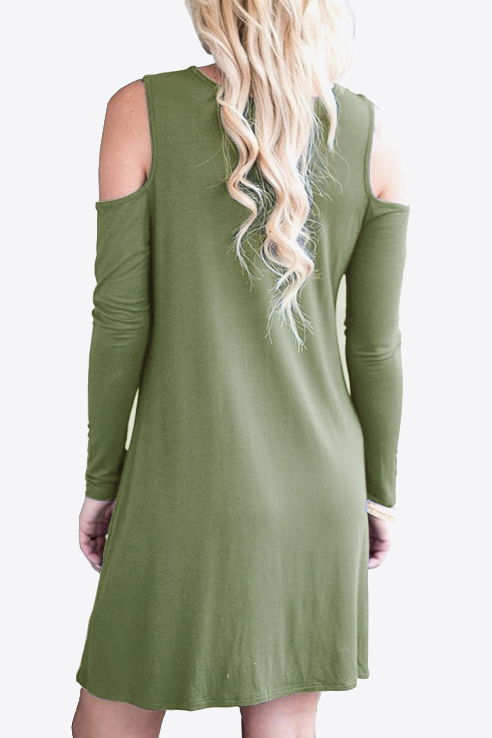 Honeybee Mumford's Cold-Shoulder Long Sleeve Round Neck Dress