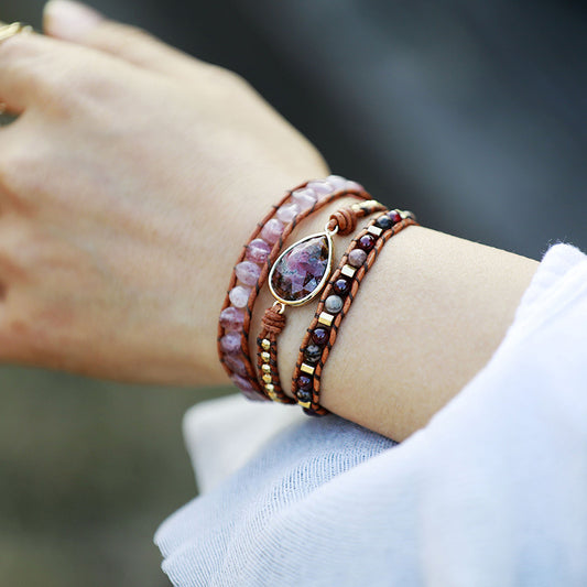 honeybee Mumford's Natural Stone Layered Bracelet