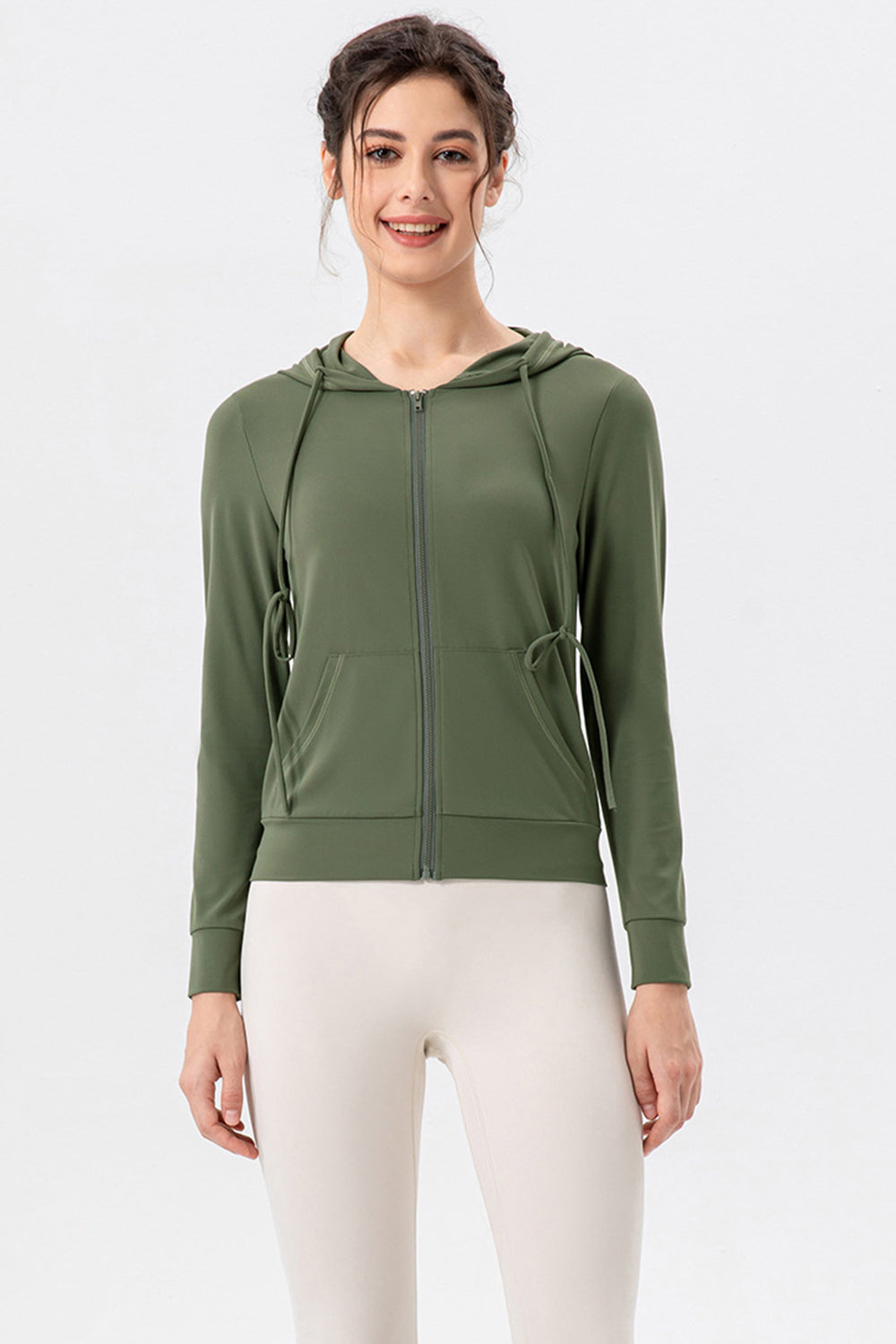 Honeybee Mumford's Drawstring Zip Up Hooded Active Outerwear