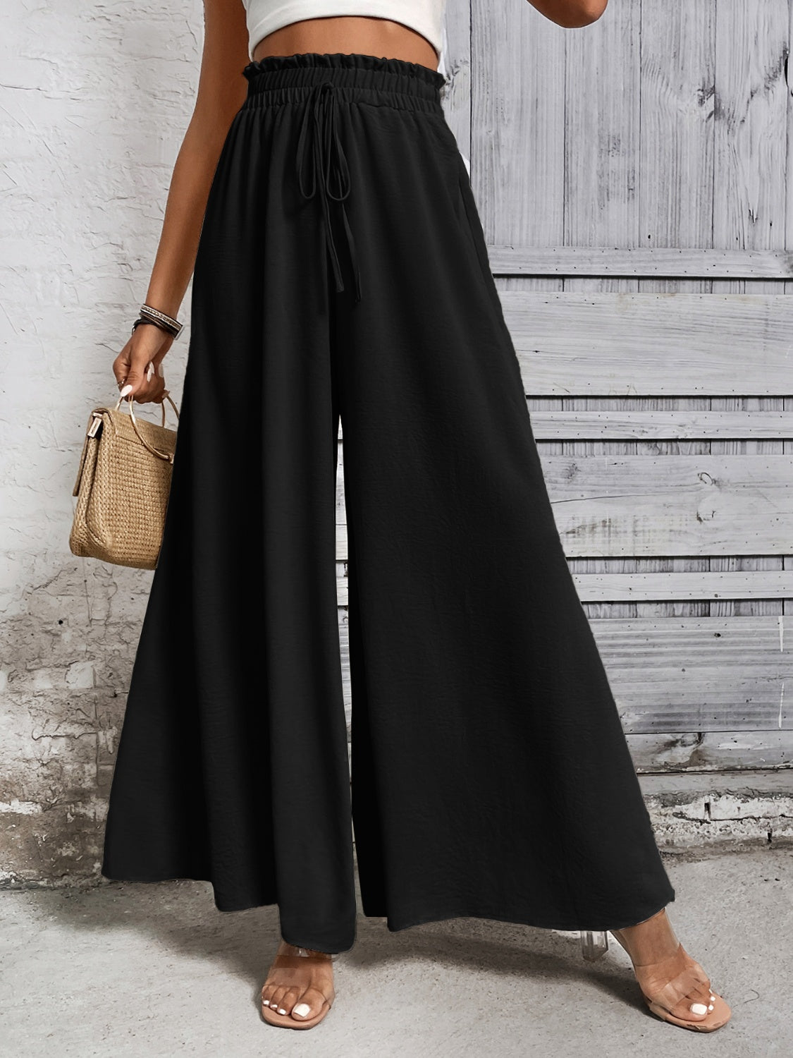 Honeybee Mumford's Tied High Waist Wide Leg Pants