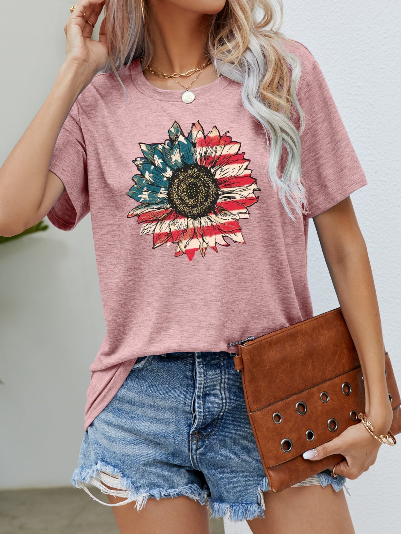 Honeybee Mumford's US Flag Flower Graphic Tee