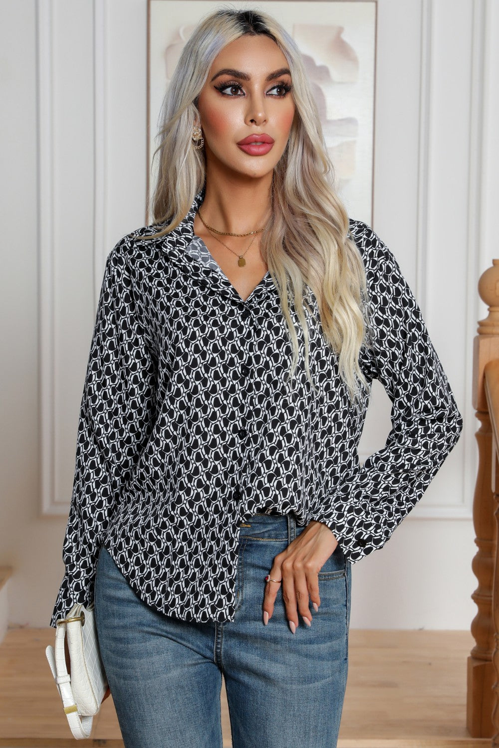 Honeybee Mumford's Printed Buttoned Long Sleeve Shirt