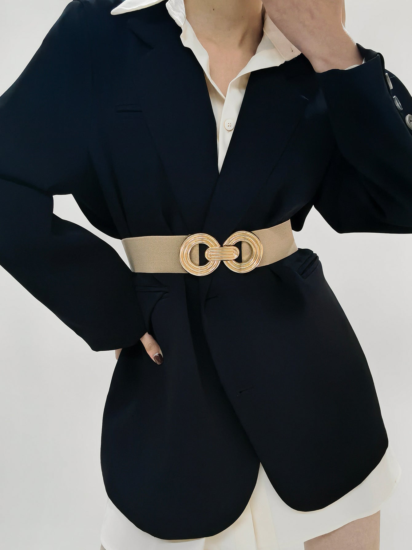 Honeybee Mumford's Geometric Buckle Elastic Wide Belt