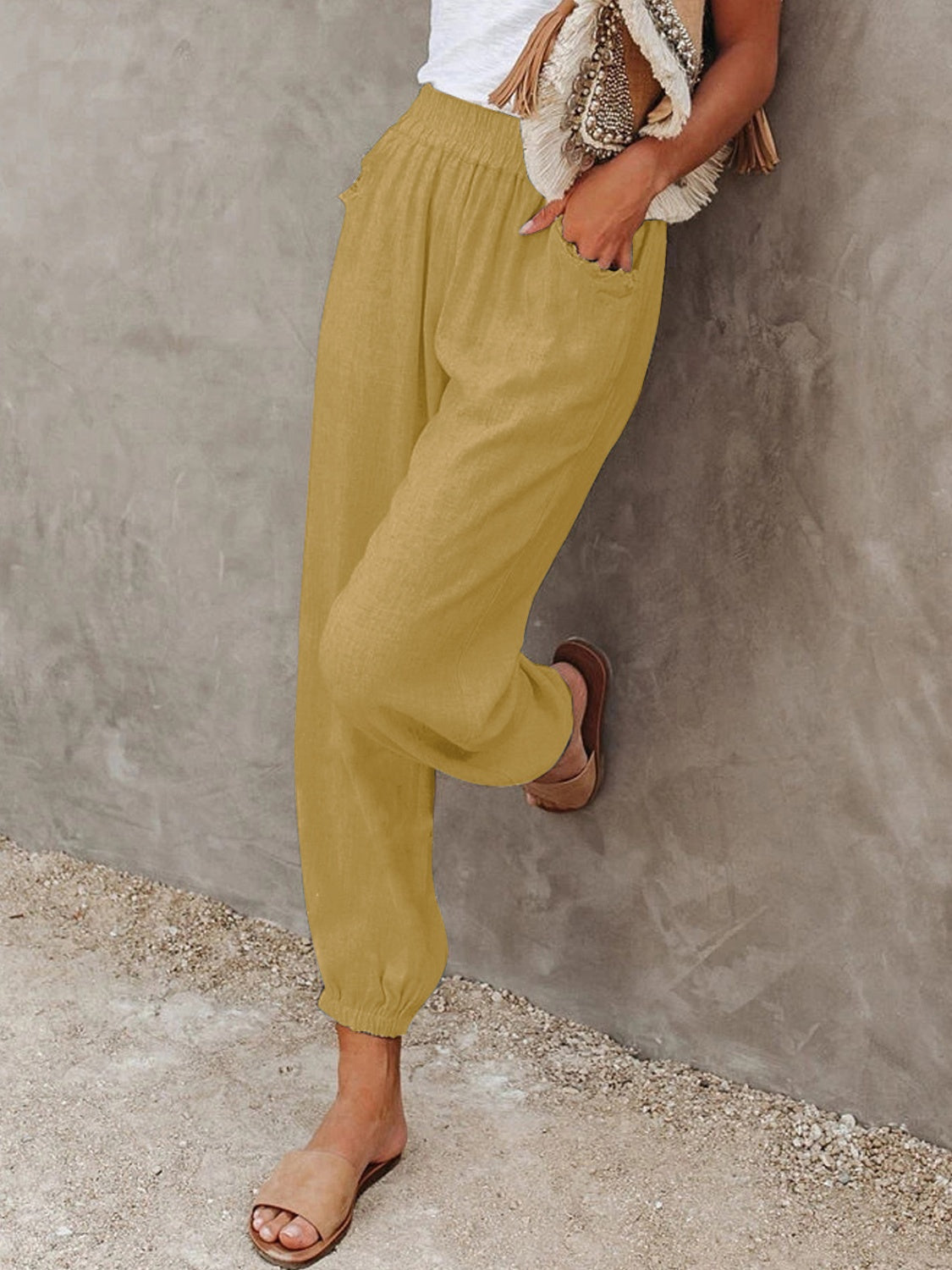 Honeybee Mumford's High Waist Cropped Pants