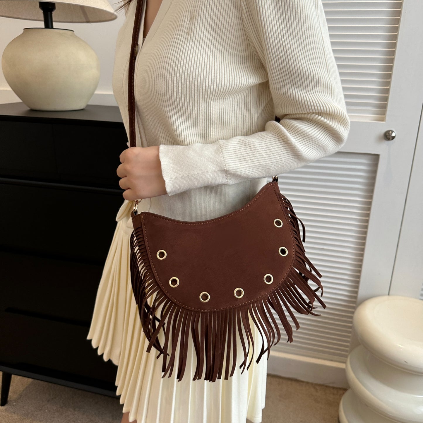 Honeybee Mumford's Fringe Detail Crossbody Bag