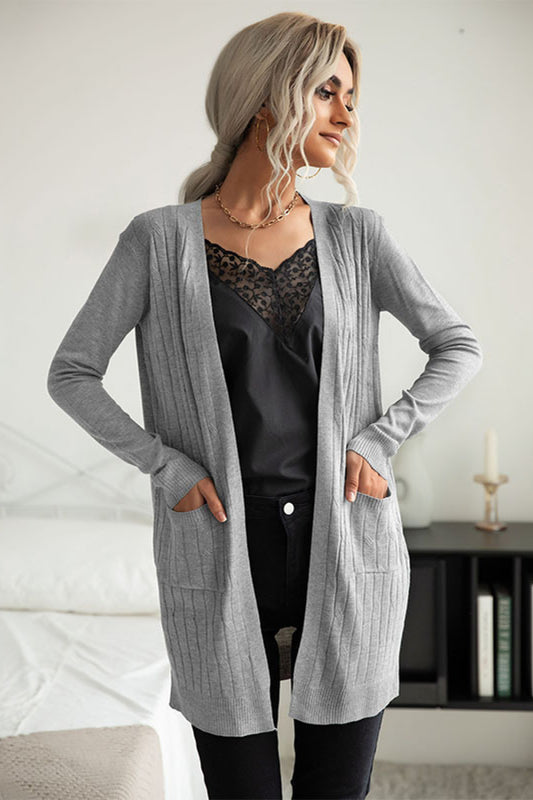 Honeybee Mumford's Ribbed Longline Open Front Cardigan