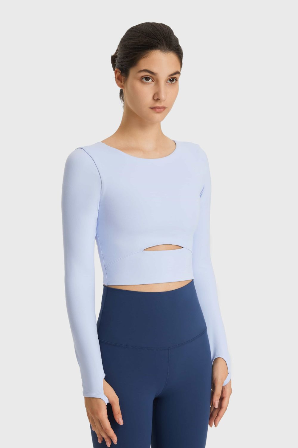 Honeybee Mumford's Cutout Long Sleeve Cropped Sports Top