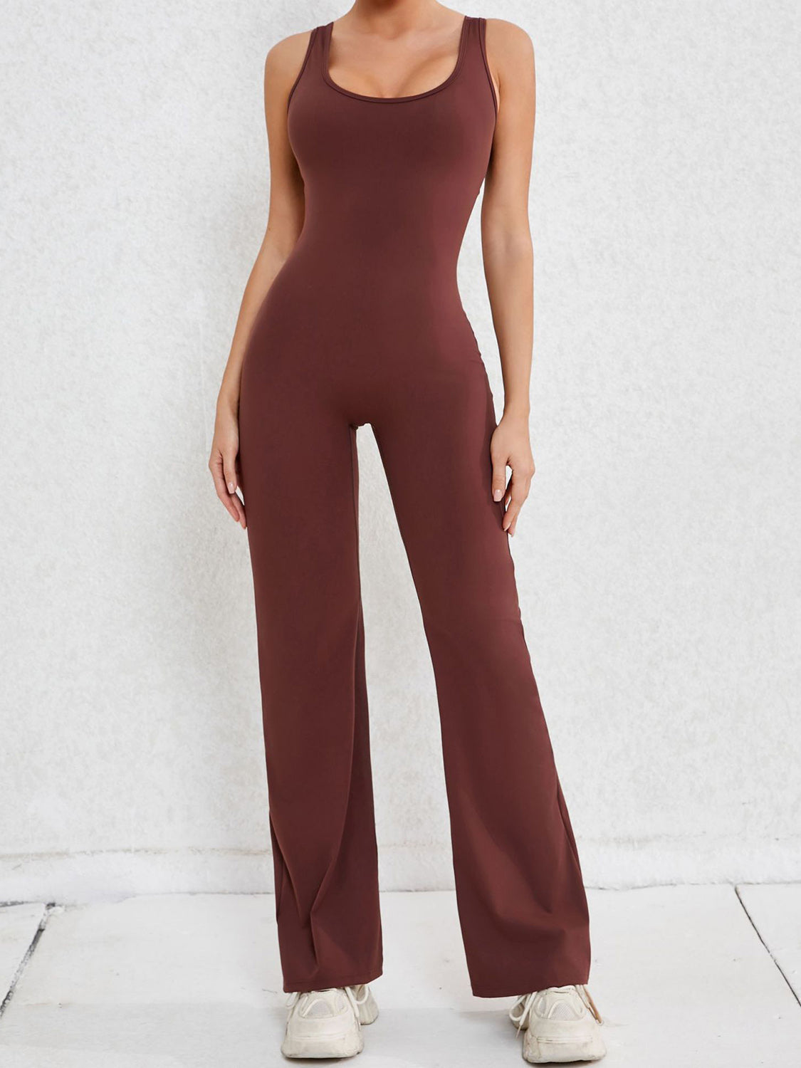 Honeybee Mumford's Cutout Wide Strap Scoop Neck Active Jumpsuit