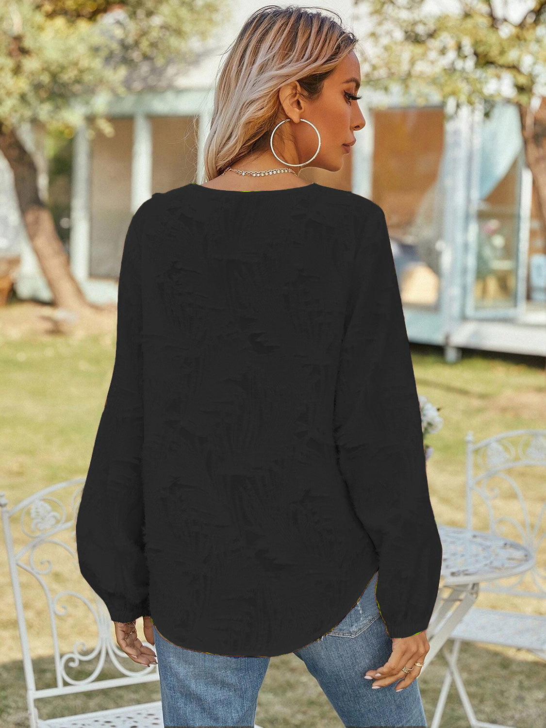 Honeybee Mumford's V-Neck Long Sleeve Blouse