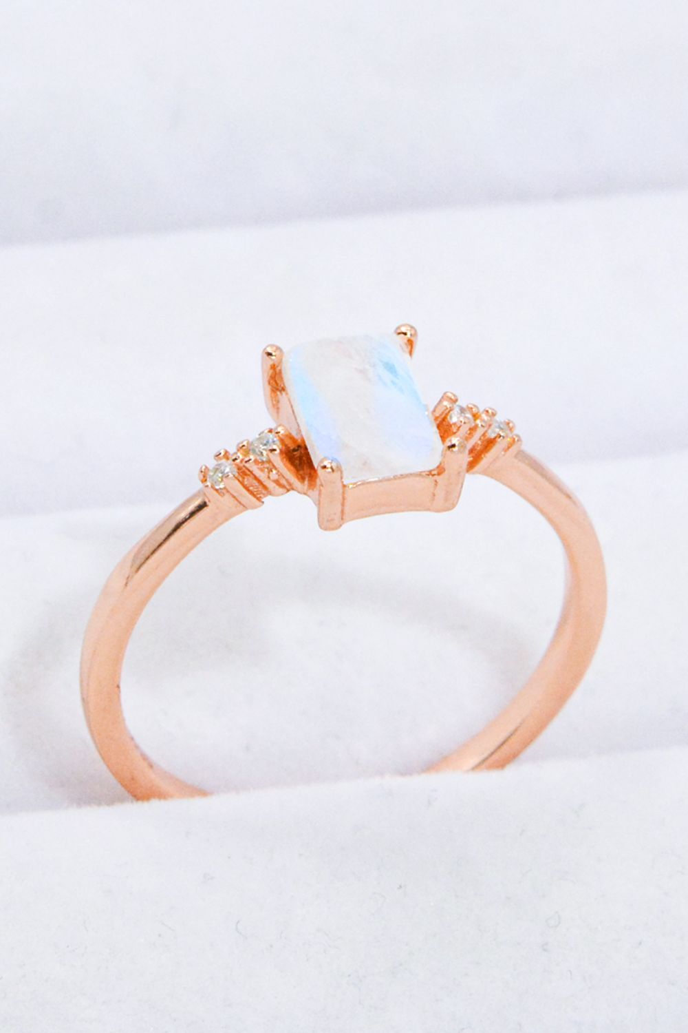 Honeybee Mumford's Rectangle Natural Moonstone Ring