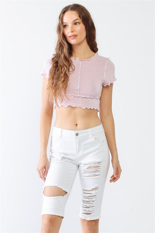 Honeybee Mumford's Distressed Bermuda Denim Shorts