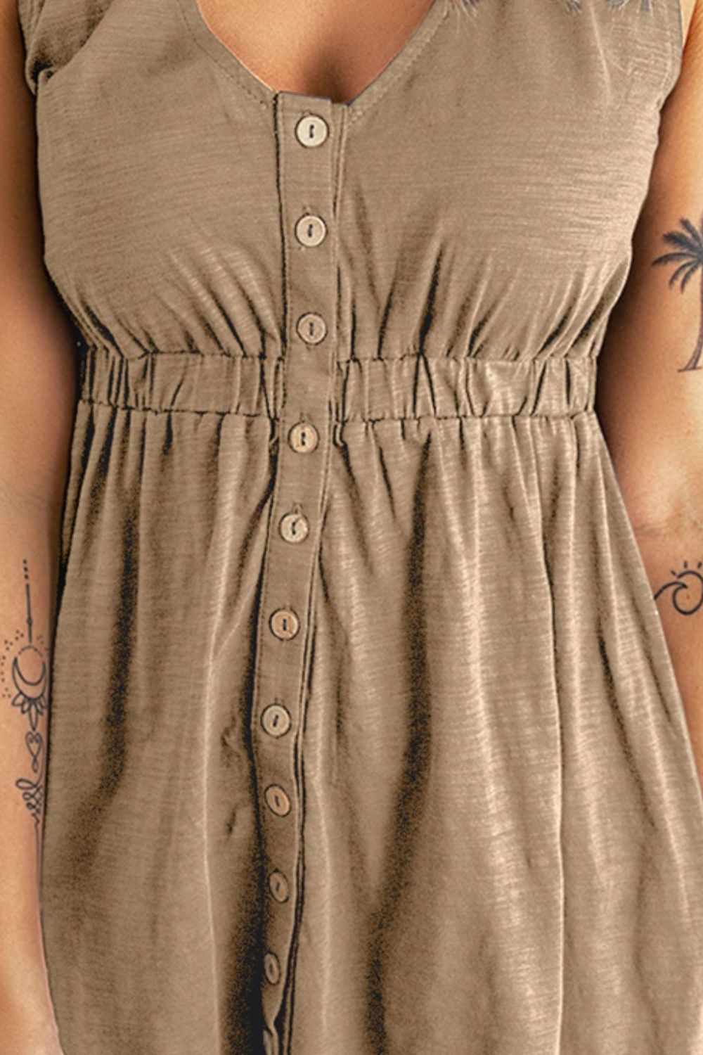 Honeybee Mumford's Sleeveless Button Down Mini Magic Dress