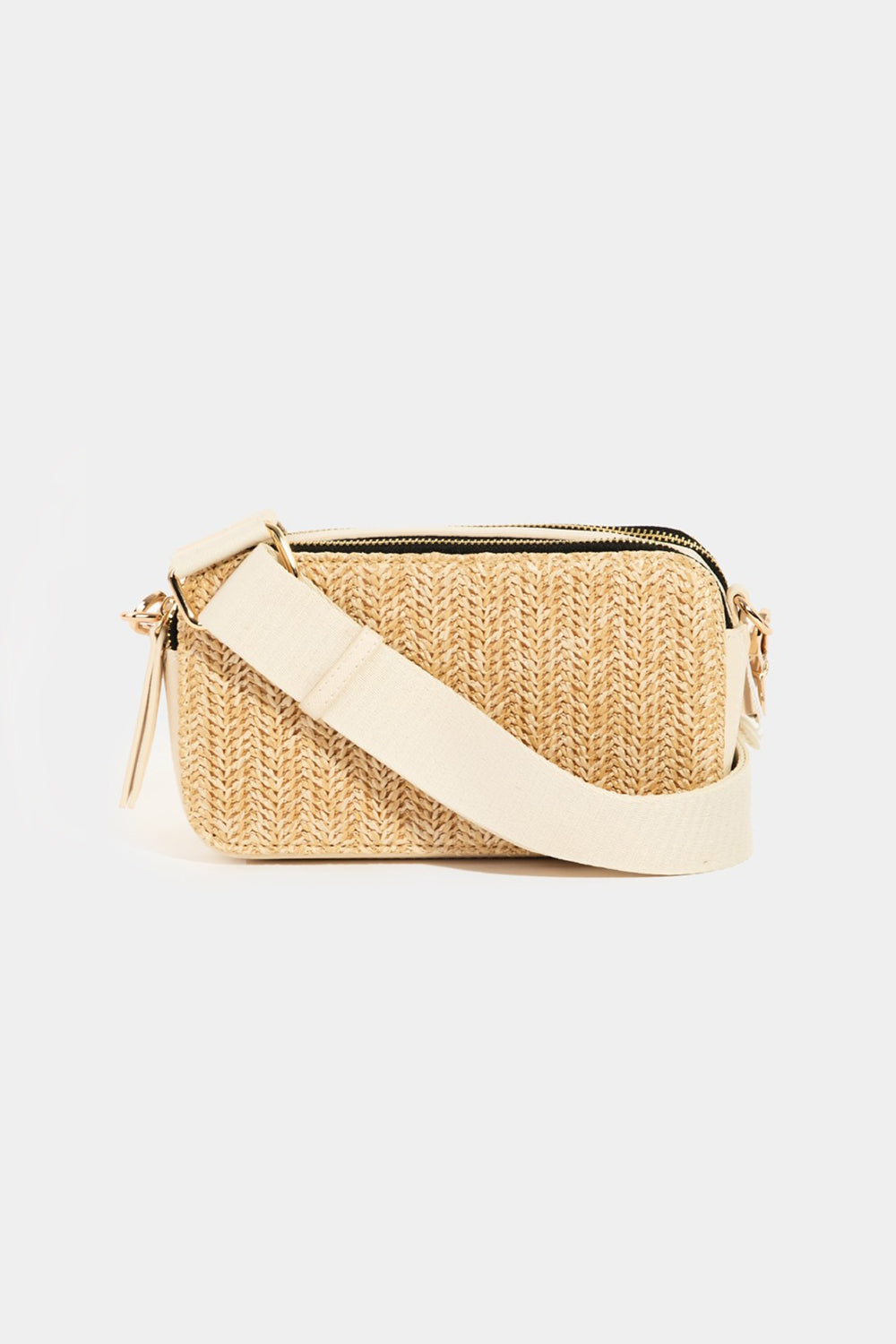 Honeybee Mumford's Straw Contrast Crossbody Bag