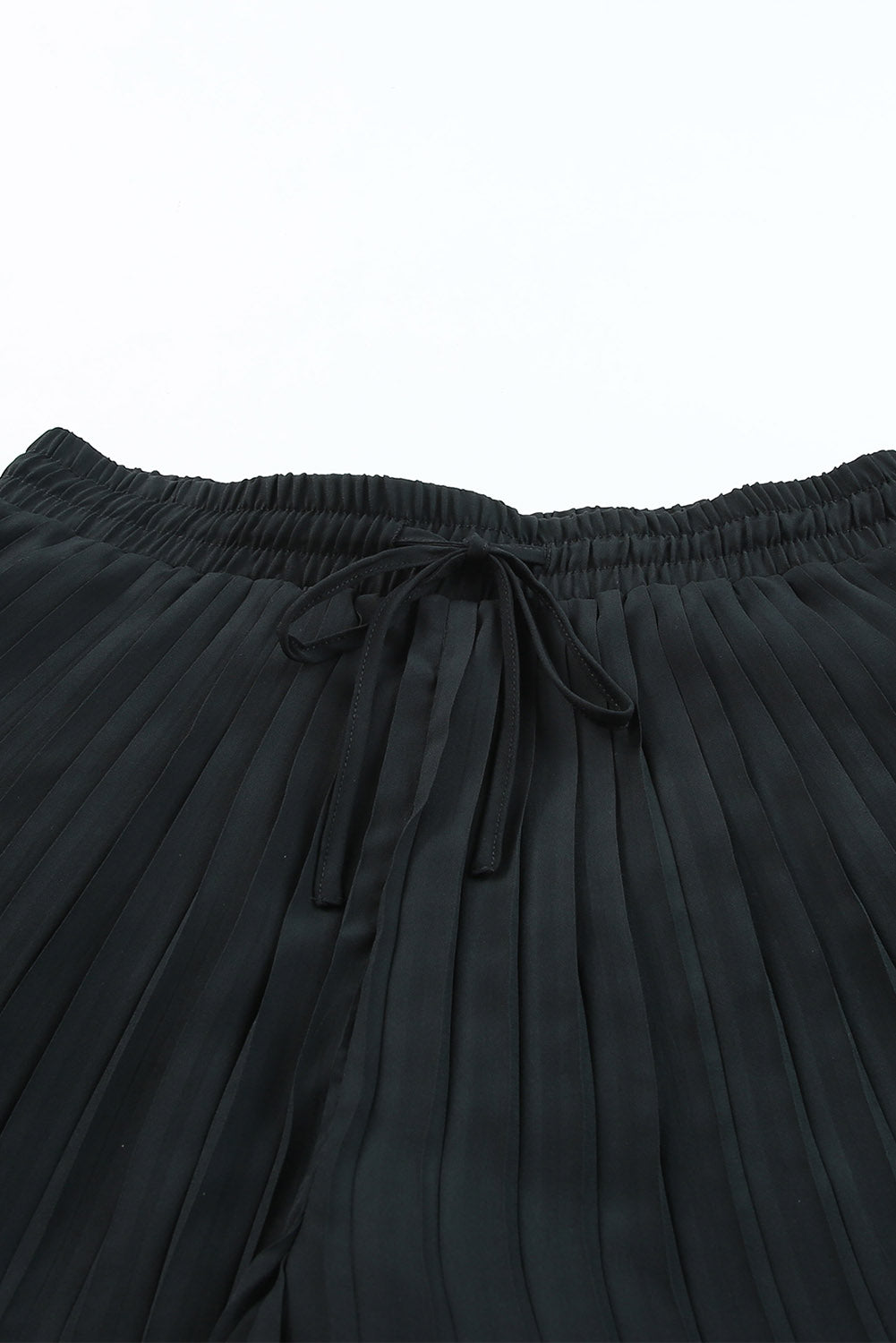 Honeybee Mumford's Black Drawstring Waist Flowy Pleated Shorts