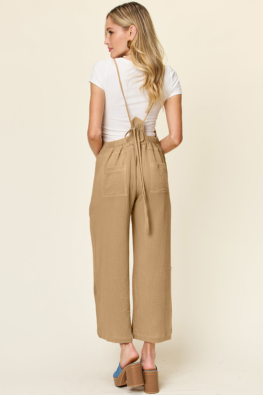 Honeybee Mumford's Full Size Texture Sleeveless Wide Leg Overall