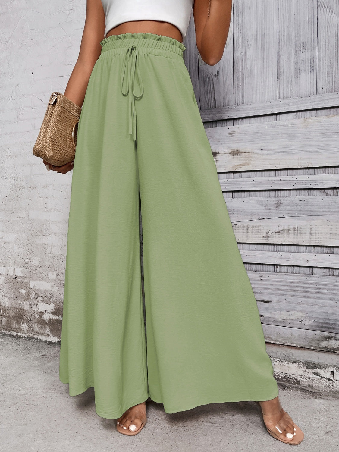 Honeybee Mumford's Tied High Waist Wide Leg Pants