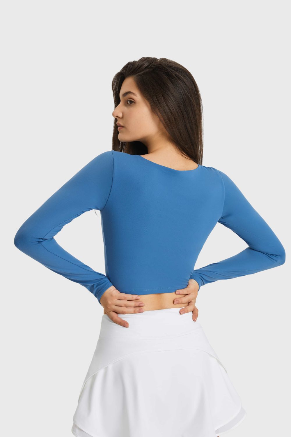 Honeybee Mumford's Cutout Long Sleeve Cropped Sports Top