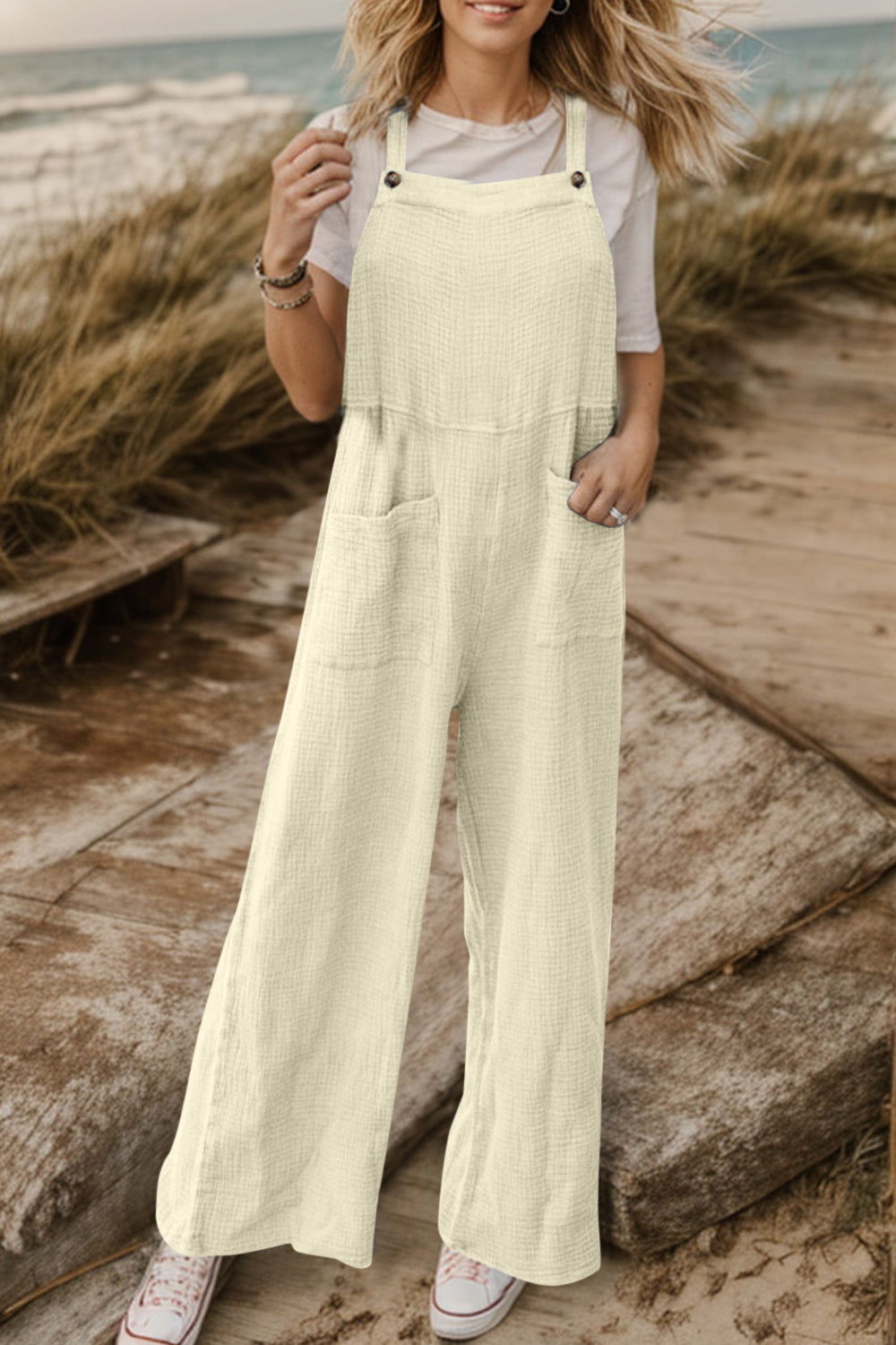 Honeybee Mumford's Full Size Wide Leg Front Pocket Jumpsuit