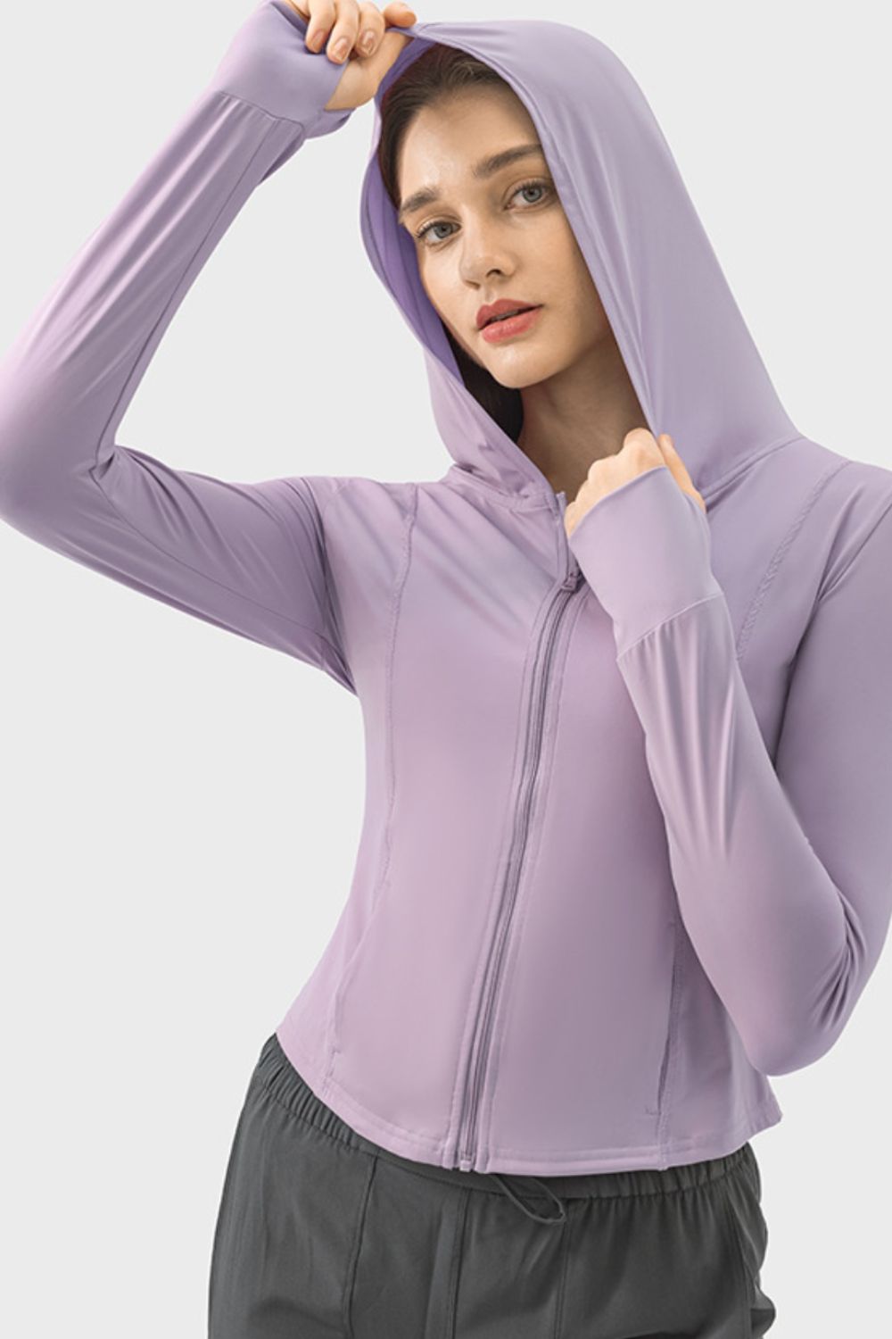 Honeybee Mumford's Pocketed Zip Up Hooded Long Sleeve Active Outerwear