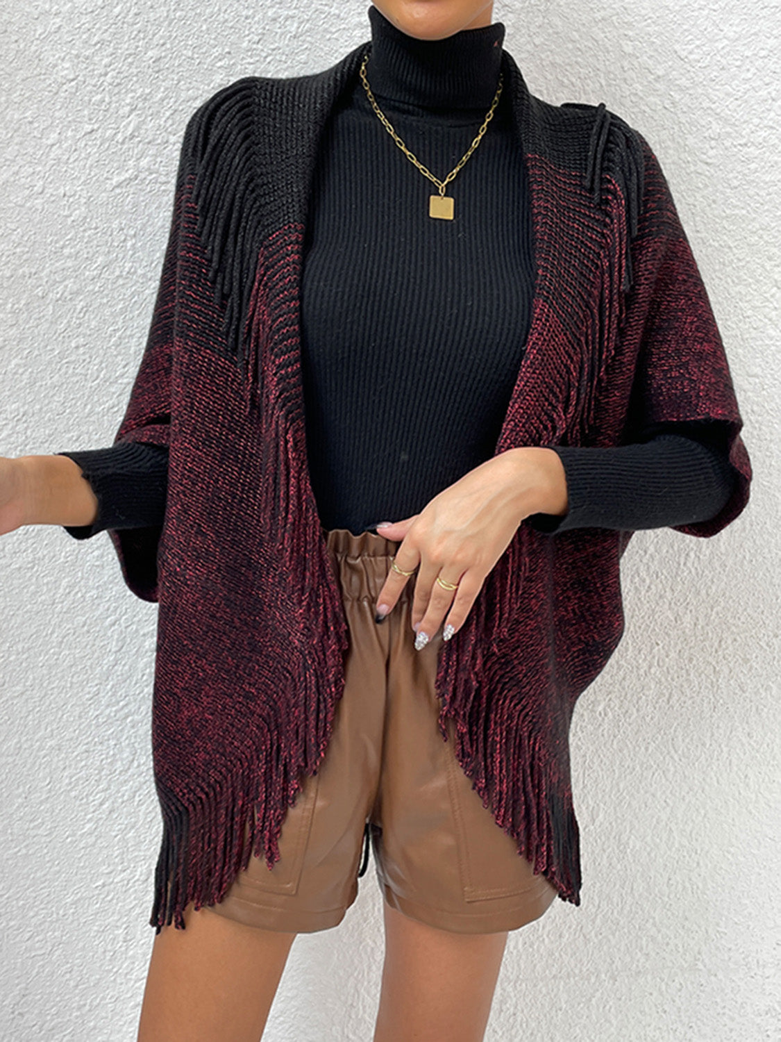 Honeybee Mumford's Fringe Detail Long Sleeve Cardigan