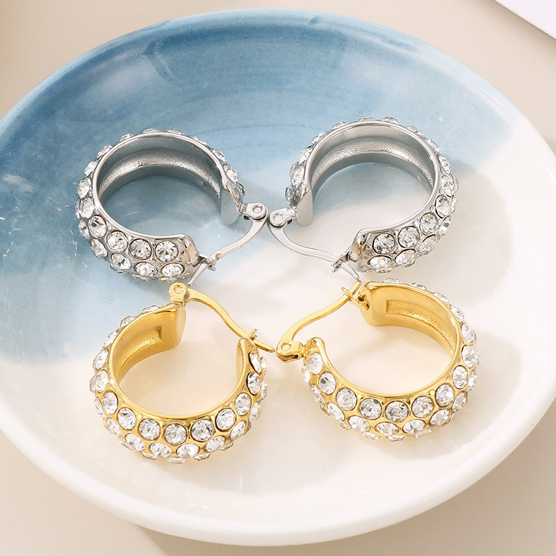 honeybee Mumford's Rhinestone Hoop Earrings