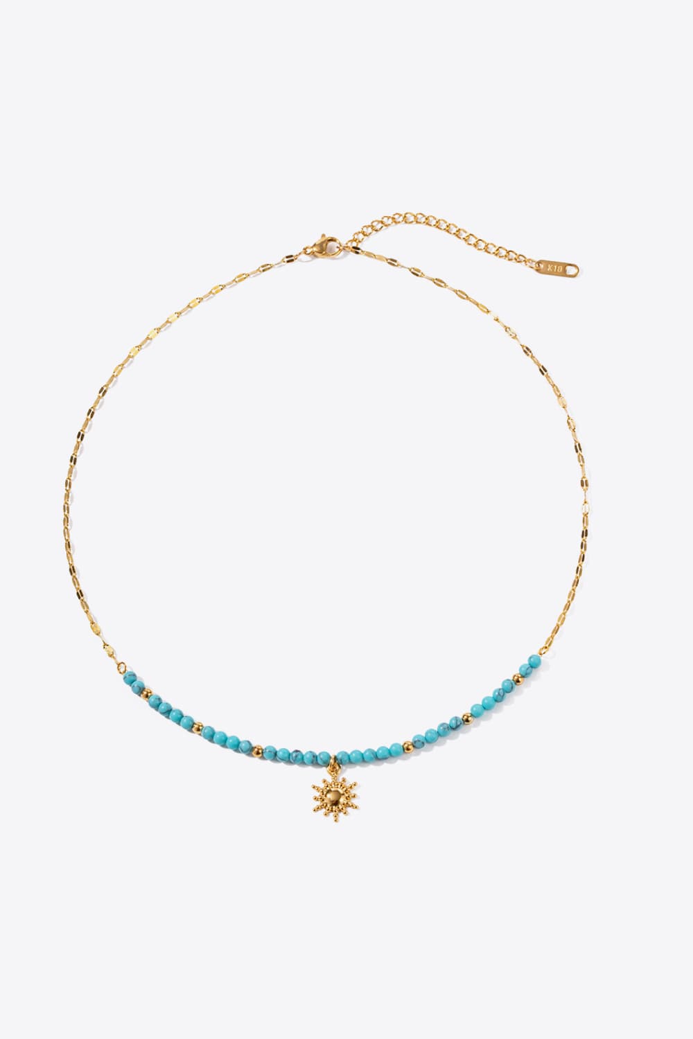 Honeybee Mumford's Turquoise Beaded 18K Gold-Plated Sun Shape Pendant Necklace