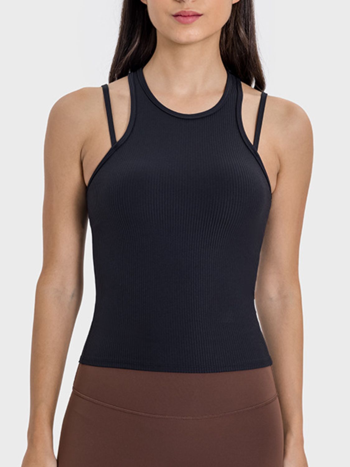 Honeybee Mumford's Cutout Round Neck Racerback Active Tank