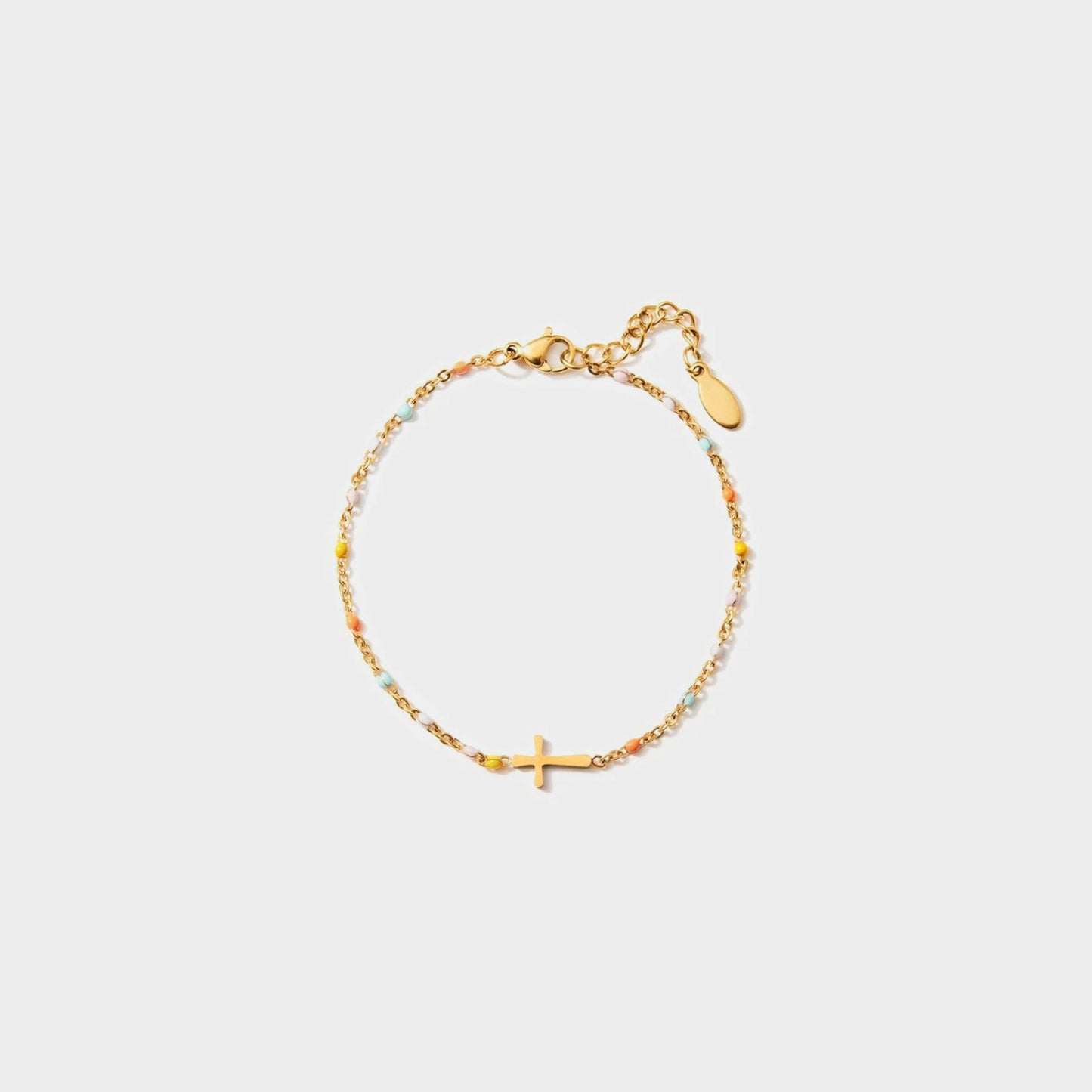 Honeybee Mumford's 18K Gold-Plated Cross Bead Bracelet