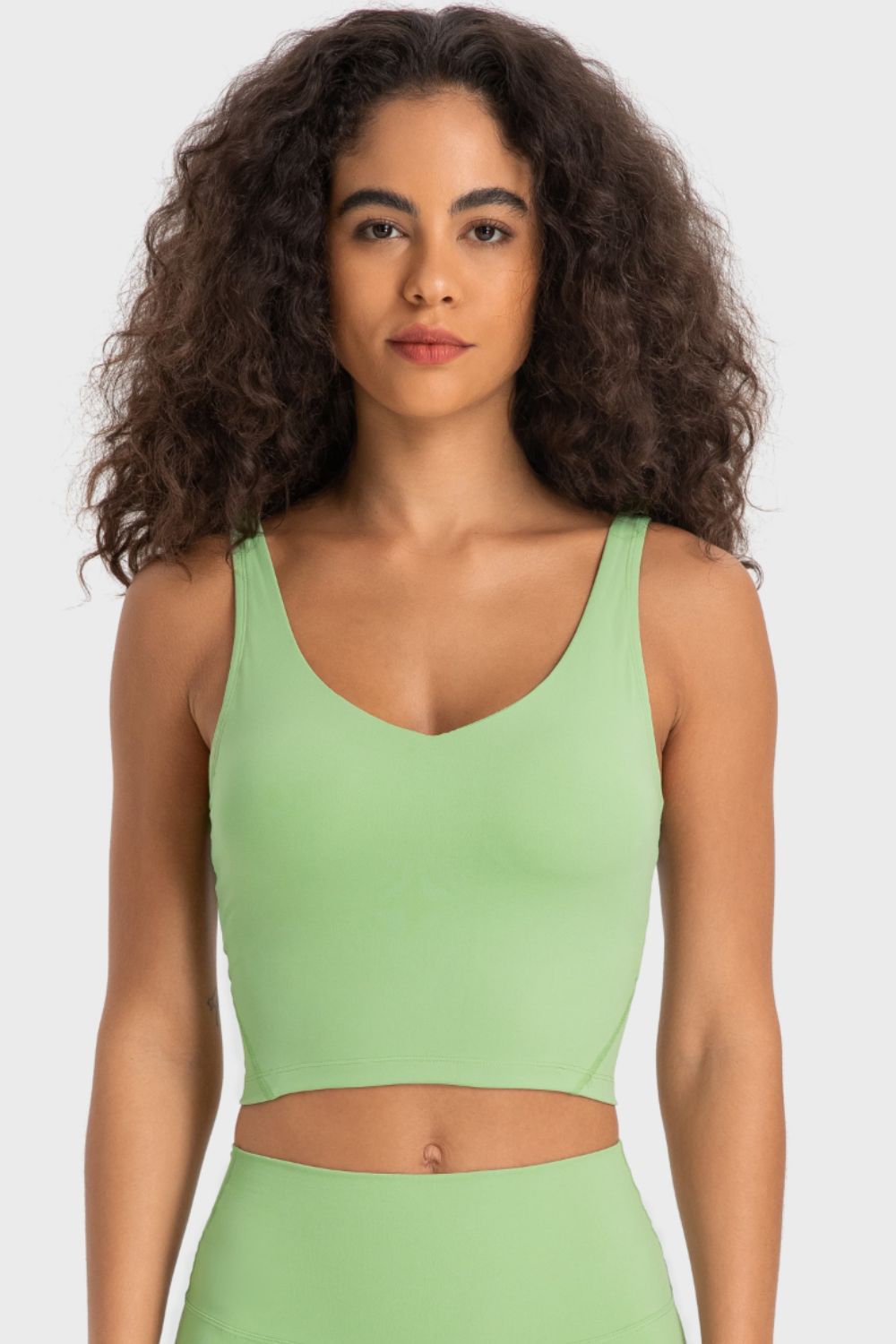 Honeybee Mumford's Deep V-Neck Crop Sports Bra