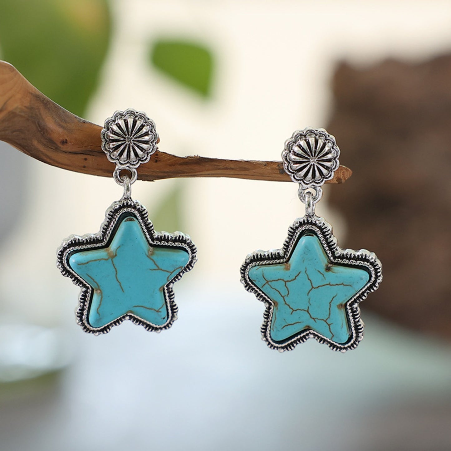 honeybee Mumford's Turquoise Alloy Star Earrings