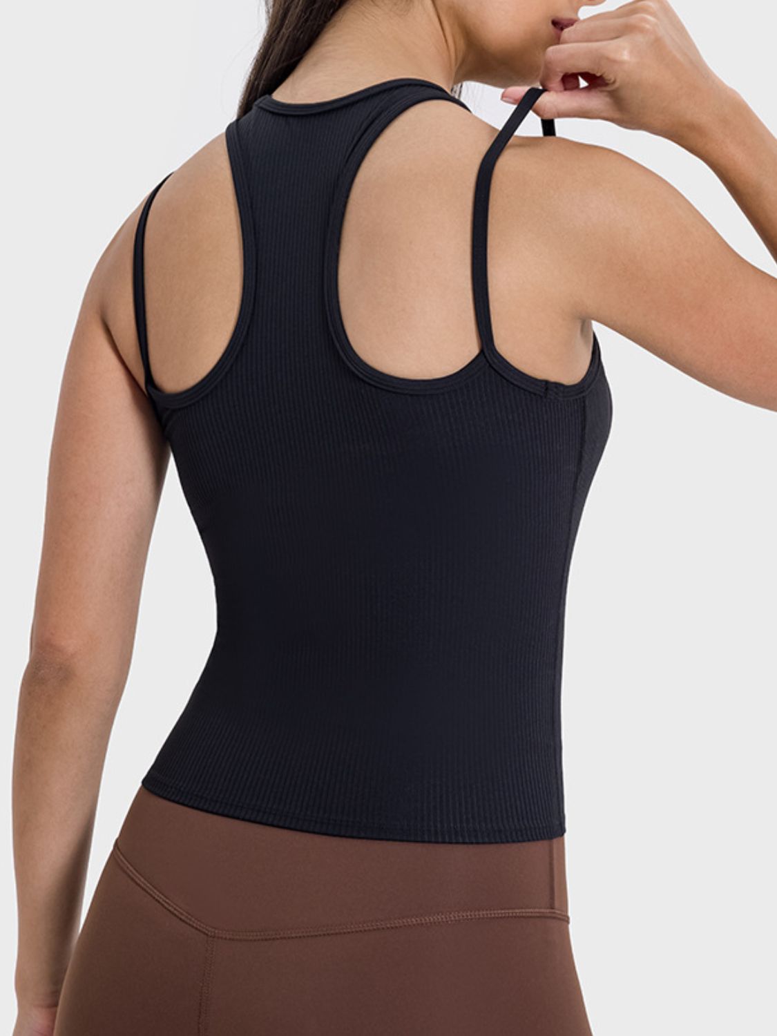 Honeybee Mumford's Cutout Round Neck Racerback Active Tank