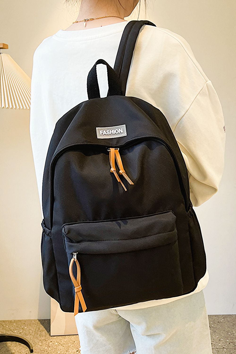 honeybee Mumford's Polyester Backpack( light purple,blue,black, peach, light green, yellow and white colors)