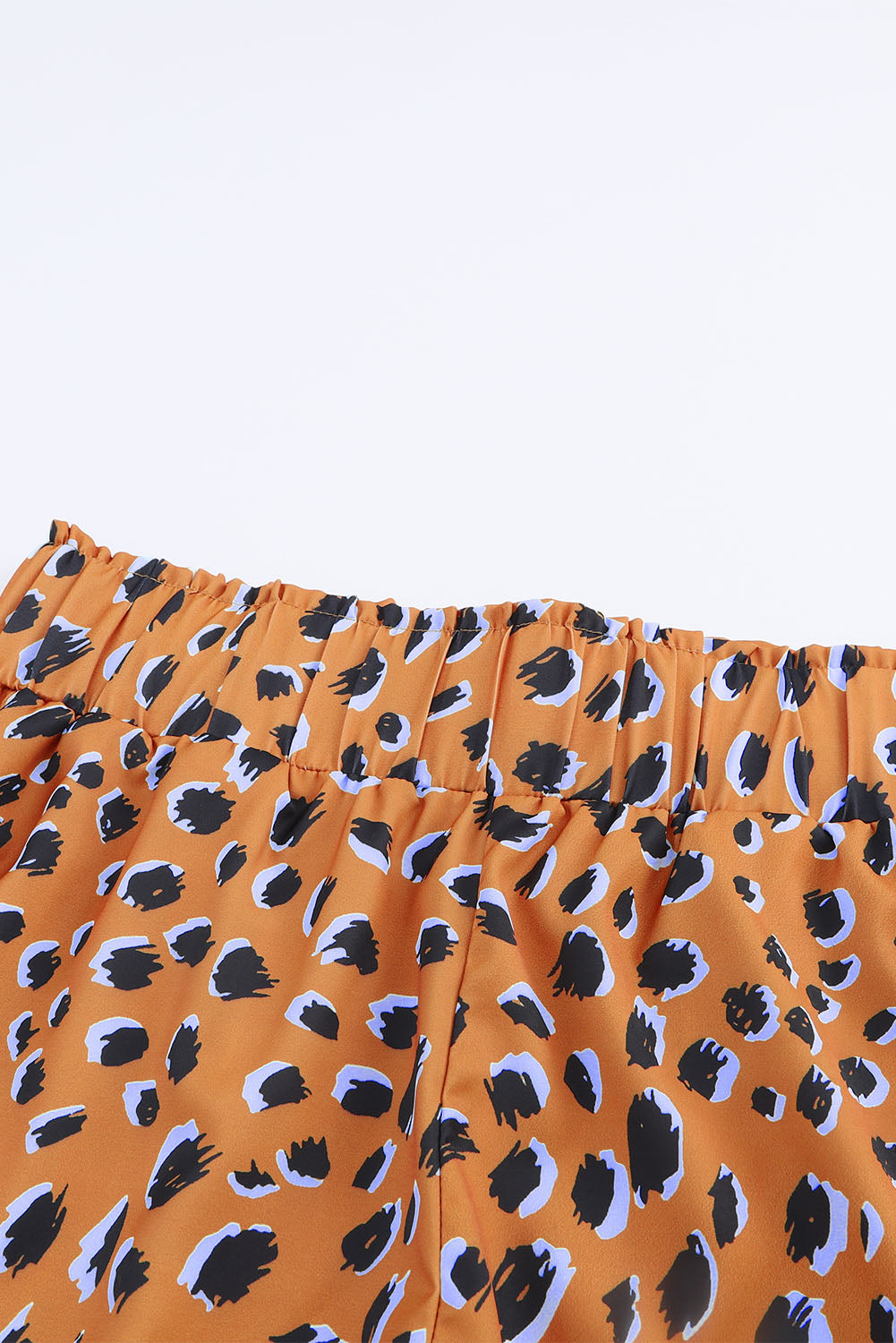 Honeybee Mumford's Brown Leopard Print Ruffle Elastic Waist Shorts