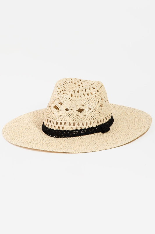 Honeybee Mumford's Openwork Lace Detail Wide Brim Hat