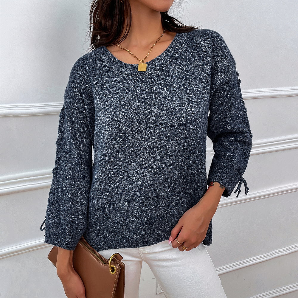 Honeybee Mumford's Round Neck Dropped Shoulder Sweater