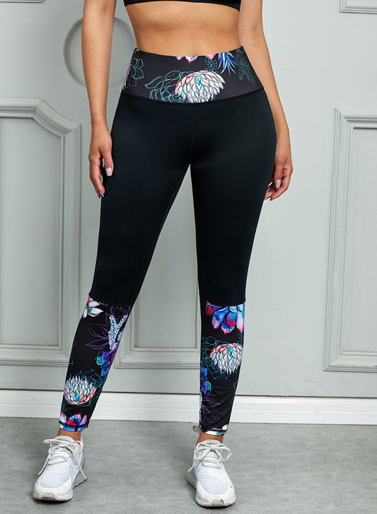 Honeybee Mumford's Printed Wide Waistband Active Leggings